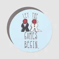 Let the Games Begin Meeple Wedding Art Car Magnet