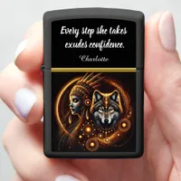 Native Radiance with Wolf Spirit Zippo Lighter