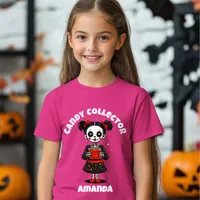 Cute Candy Collector Skeleton Girls Halloween T-Shirt