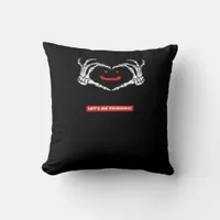 Let's Friends! Classic Skeleton Hands Heart Throw Pillow