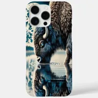 Glowing Buffaloes Amid Cosmic Reflections iPhone 16 Pro Max Case