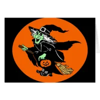 Witch Flying Halloween Cartoon