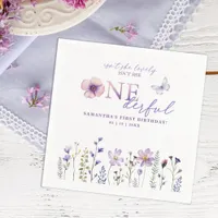 Wildflower Onederful 1st Birthday Party Napkins