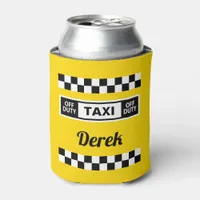 Taxi Driver Off Duty Fun Yellow Cab Can Cooler