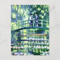 Men in Love in the Style of Monet Postcard