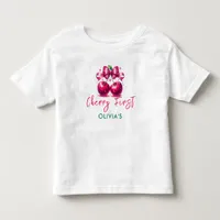 Watercolor Coquette Cherry 1st Birthday Toddler T-shirt