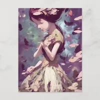 Woman With Butterflies Postcard