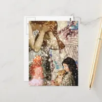 Beautiful Women Mixed Media Collage Postcard