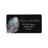 Vintage Chalkboard peacock address label