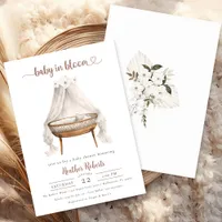 Baby in Bloom Baby Shower Invite Boho Neutral