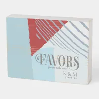 Color Block Wedding Favors Winter ID740 Wooden Box Sign