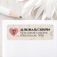 Elegant 37th Alabaster Wedding Anniversary Label