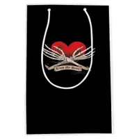 Cross My Heart Hope To Die Skeleton Hands Hearts Medium Gift Bag