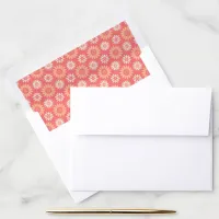 Peach & Cream Flowers on Coral Envelope Liner