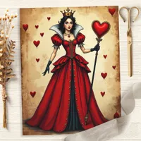 Alice Queen of Hearts Hearts Scrapbook Paper