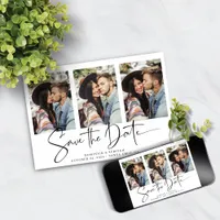 Modern Handwritten Save the Date Multiple Photo