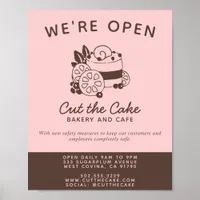 Cake Logo Bakery Business Reopening Poster