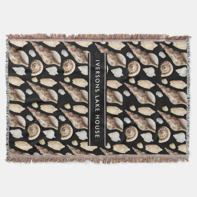 Tropical Vintage Seashells of Southeast Asia Throw Blanket