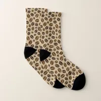 Coffee Beans Beige Brown Patterned Socks