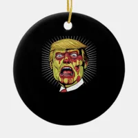 Trumpkin Retro Halloween   Ceramic Ornament