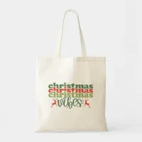 Christmas Vibes Retro Groovy Christmas Holidays Tote Bag