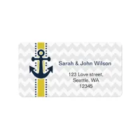 chevron stripes, anchor, nautical address labels