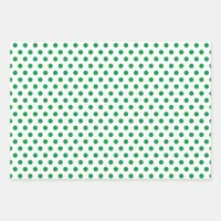 Gorgeous Green Polka Dots Wrapping Paper Sheets