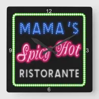 Mama's Spicy Hot Ristorante ID234 Square Wall Clock