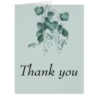 Sage Green Eucalyptus Wedding Thank You Card