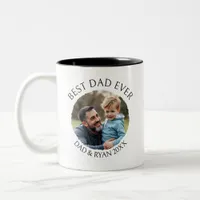 Best Dad Ever | Photo Template Personalized Two-Tone Coffee Mug
