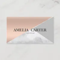 Marble Rose Gold stylist salon spa makeup Business Card