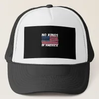 No Kings In America USA Flag Freedom Classic Trucker Hat