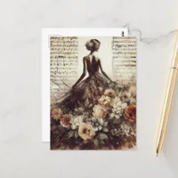 Dance to the Music Mixed Media Collage Postcard