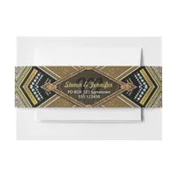 Art Deco Gold Glam Belly Bands Invitation Belly Band