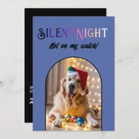 Black Sky Funny Pet Dog Christmas Photo Holiday Card