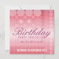 Pink Dream Bubbles Party Birthday Invitation