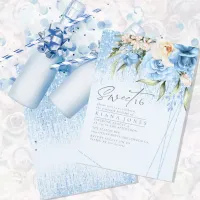 Floral Sparkles Sweet Sixteen Blue ID912