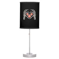 Skeleton Hand Heart Skateboard Valentines Day Funn Table Lamp