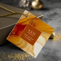 Amber Brandy Abstract Ink Wedding ID1089 Favor Tags