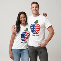 Patriotic New York Apple Design T-Shirt