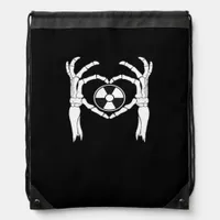 Radiology X-Ray Tech Heart Shaped Skeleton Hands D Drawstring Bag