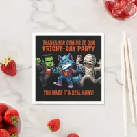 Cute Monsterrific Fright Day Halloween Party Napkins