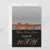 snazzy orange Graduation photo Invitation