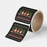 Funny Colorful Pixelated Gnome for the Holidays Square Sticker