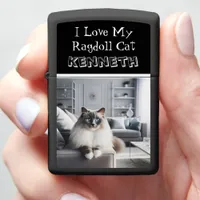 Ragdoll Cat Icy Elegance: Ragdoll Velvet Calm Zippo Lighter