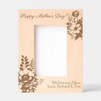 Happy Mother’s Day Personalized Boho Floral  Engraved Frames
