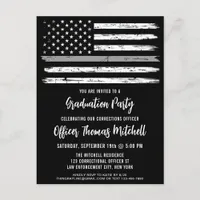 Thin Gray Line Correctional Officer Graduation Inv Invitation Postcard