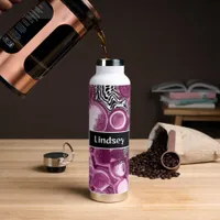 Personalized Magenta Fluid Art      Water Bottle