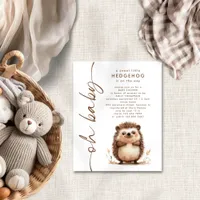 Budget Sweet Little Hedgehog Oh Baby Shower Invite