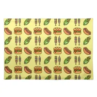 Barbecue Foods | Hamburger, Hotdog, Shish Kabob Cloth Placemat